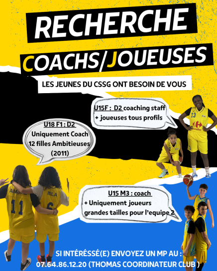 Le Mans CSSG recherche coachs + joueurs en 2026-2027