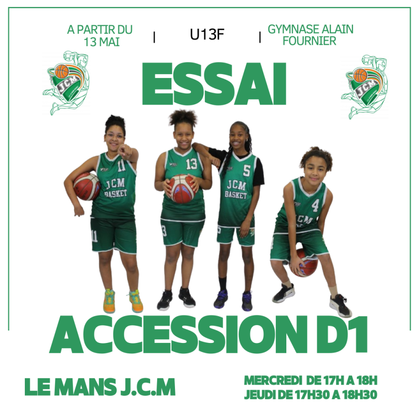 Détections Secteur Féminin (tous le mois de mai 2026) au JCM